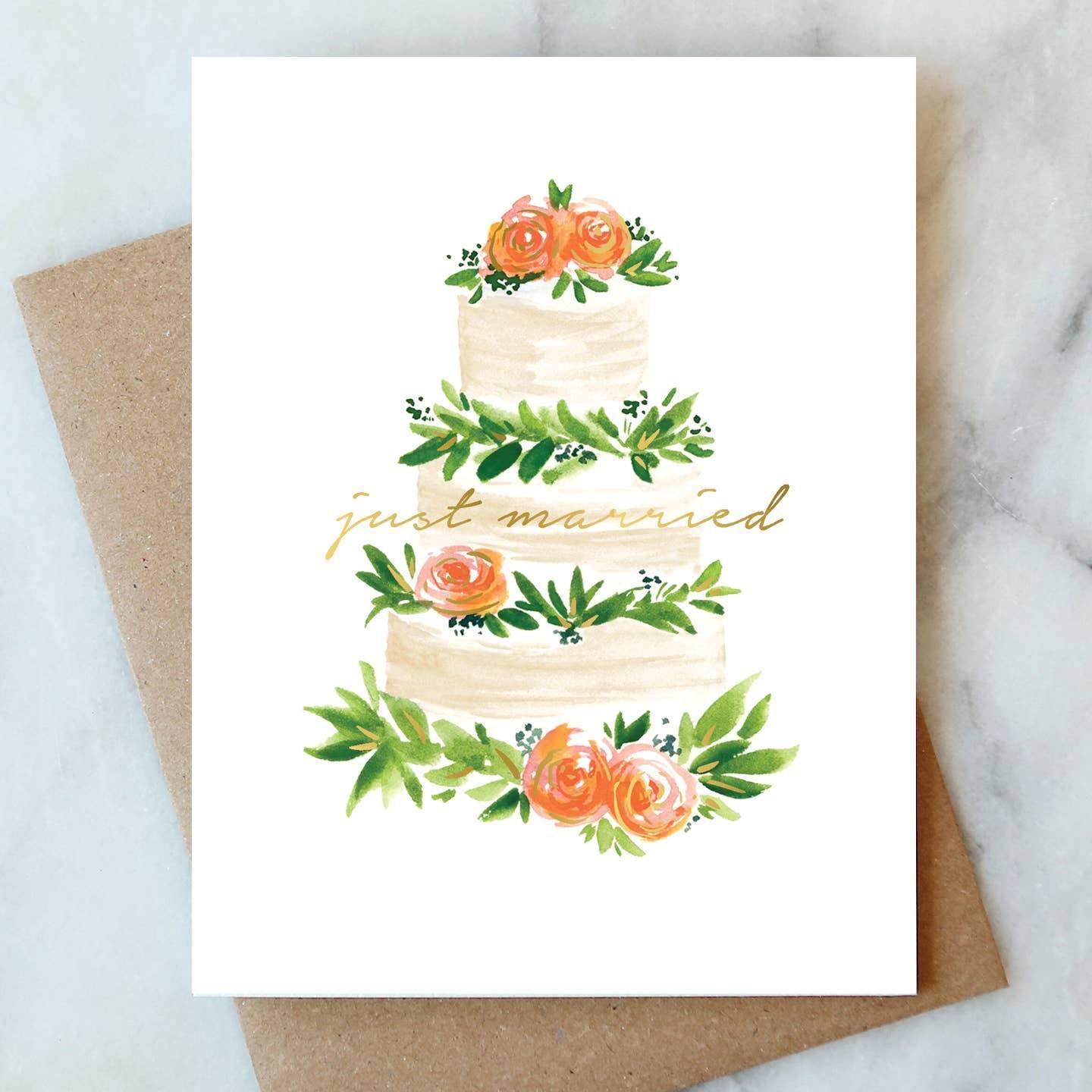 Just Married Cake Card - DIGS