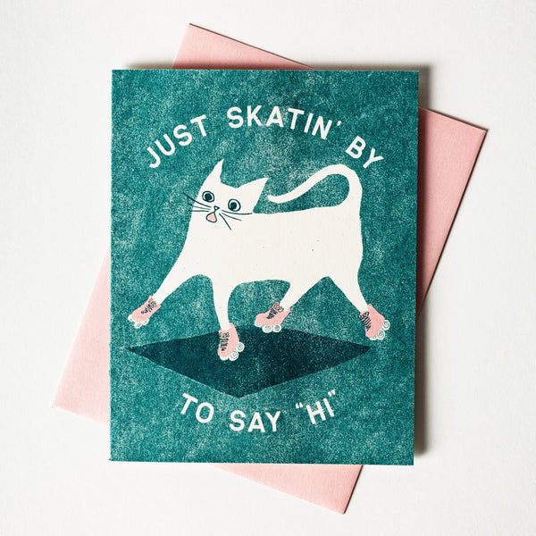 Just Skatin' By Cat Card - DIGS