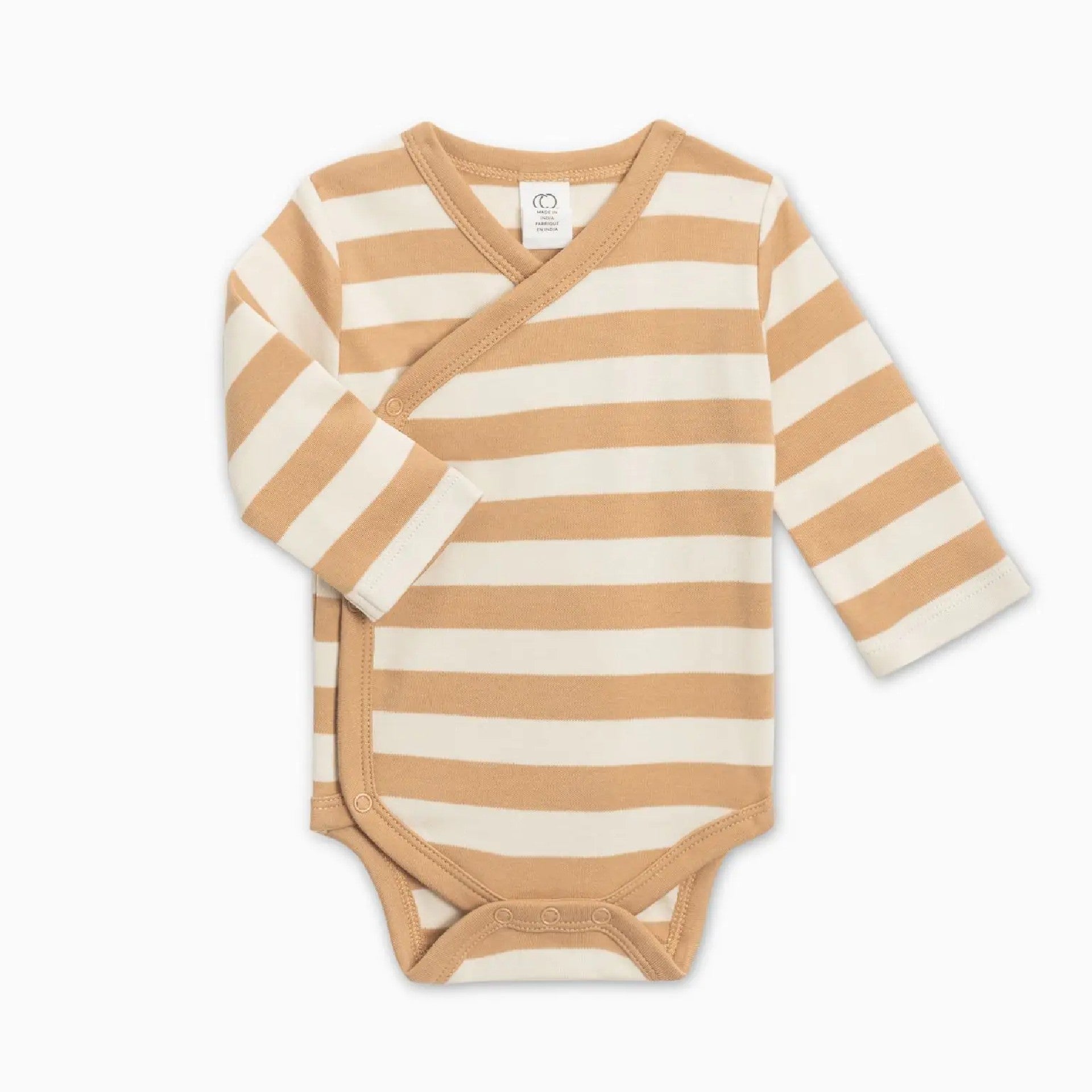Kai Kimono Bodysuit: Tan Ely Stripe - DIGS