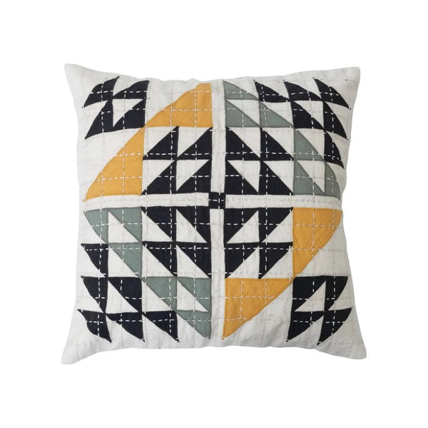 Kantha Stitch Patchwork Pillow - DIGS