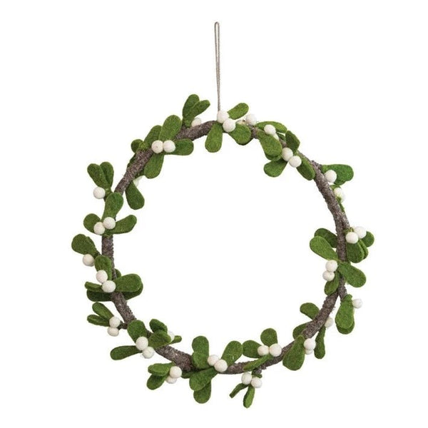 Leaf & Berry Wool Felt Wreath - DIGS