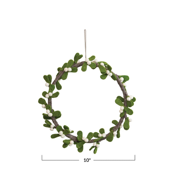 Leaf & Berry Wool Felt Wreath - DIGS