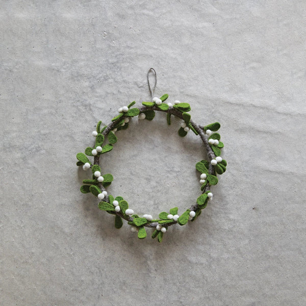 Leaf & Berry Wool Felt Wreath - DIGS