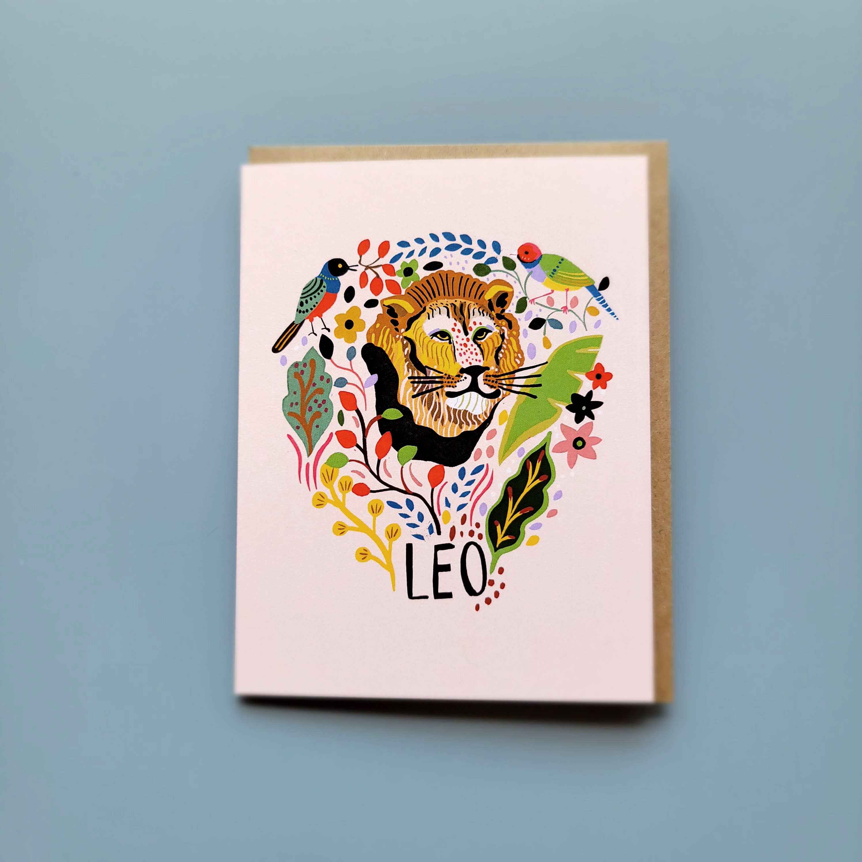 Leo Zodiac Greeting Card - DIGS
