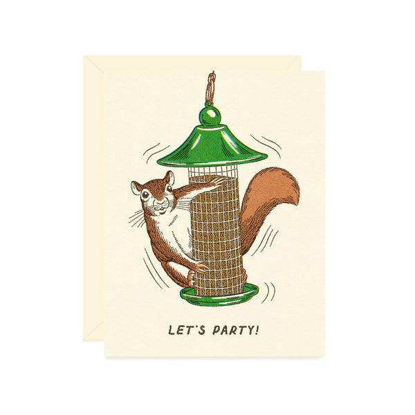 Let's Party Squirrel Birthday Card - DIGS