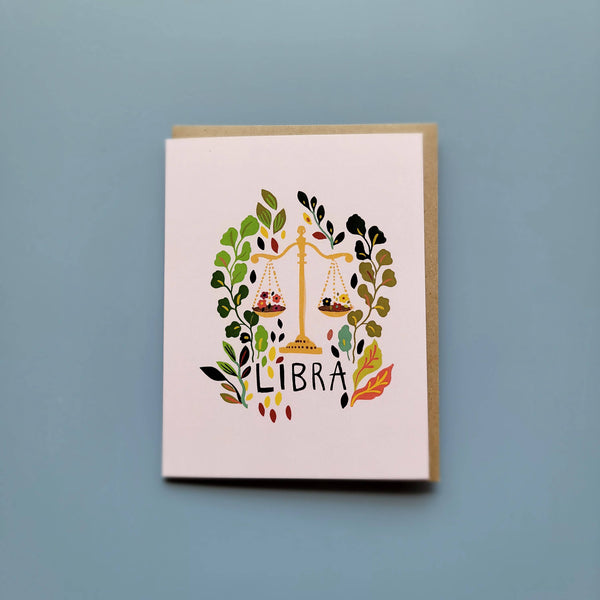 Libra Zodiac Greeting Card - DIGS