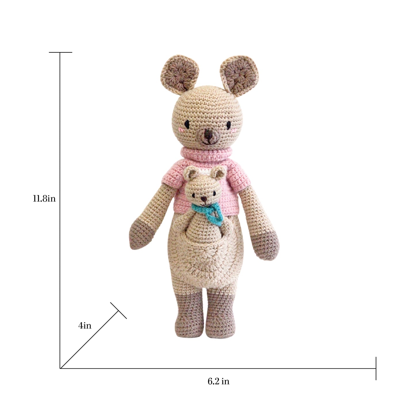 Little Knight Kangaroo Crochet Doll - DIGS