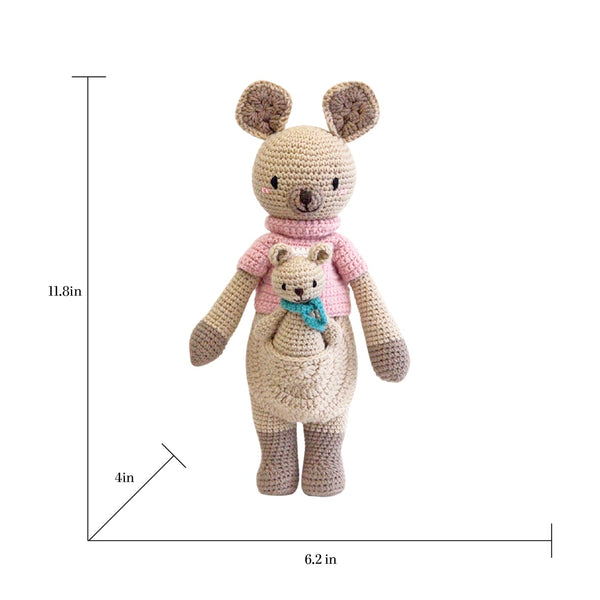 Little Knight Kangaroo Crochet Doll - DIGS