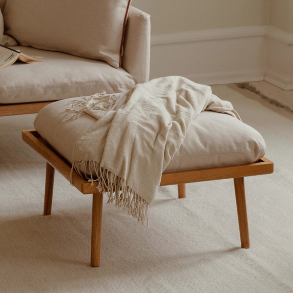 UMAGE Lounge Around Shuffle Ottoman, Oak Sugar Brown