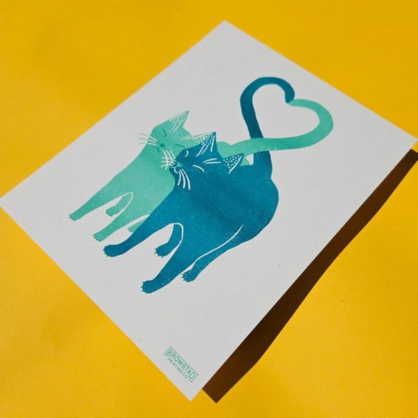 Love Cats Risograph Art Print - DIGS