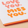 Love You, Miss You Card - DIGS