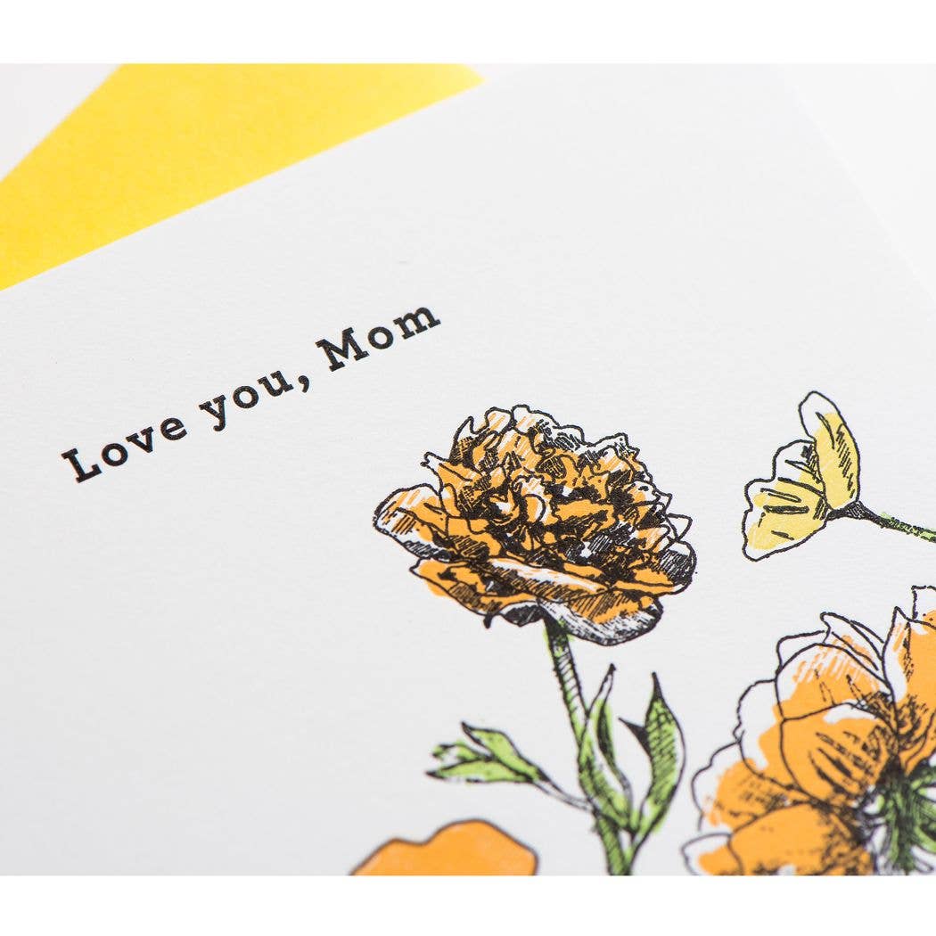 Love You Mom Floral Card - DIGS