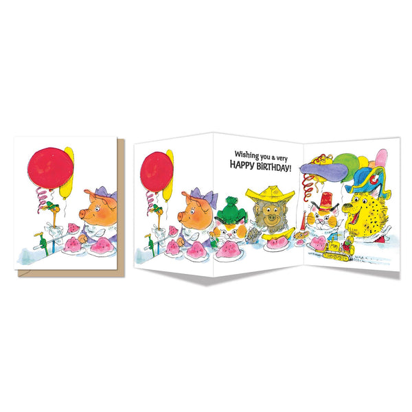 Lowly's Party Birthday Tri - Fold Card - DIGS