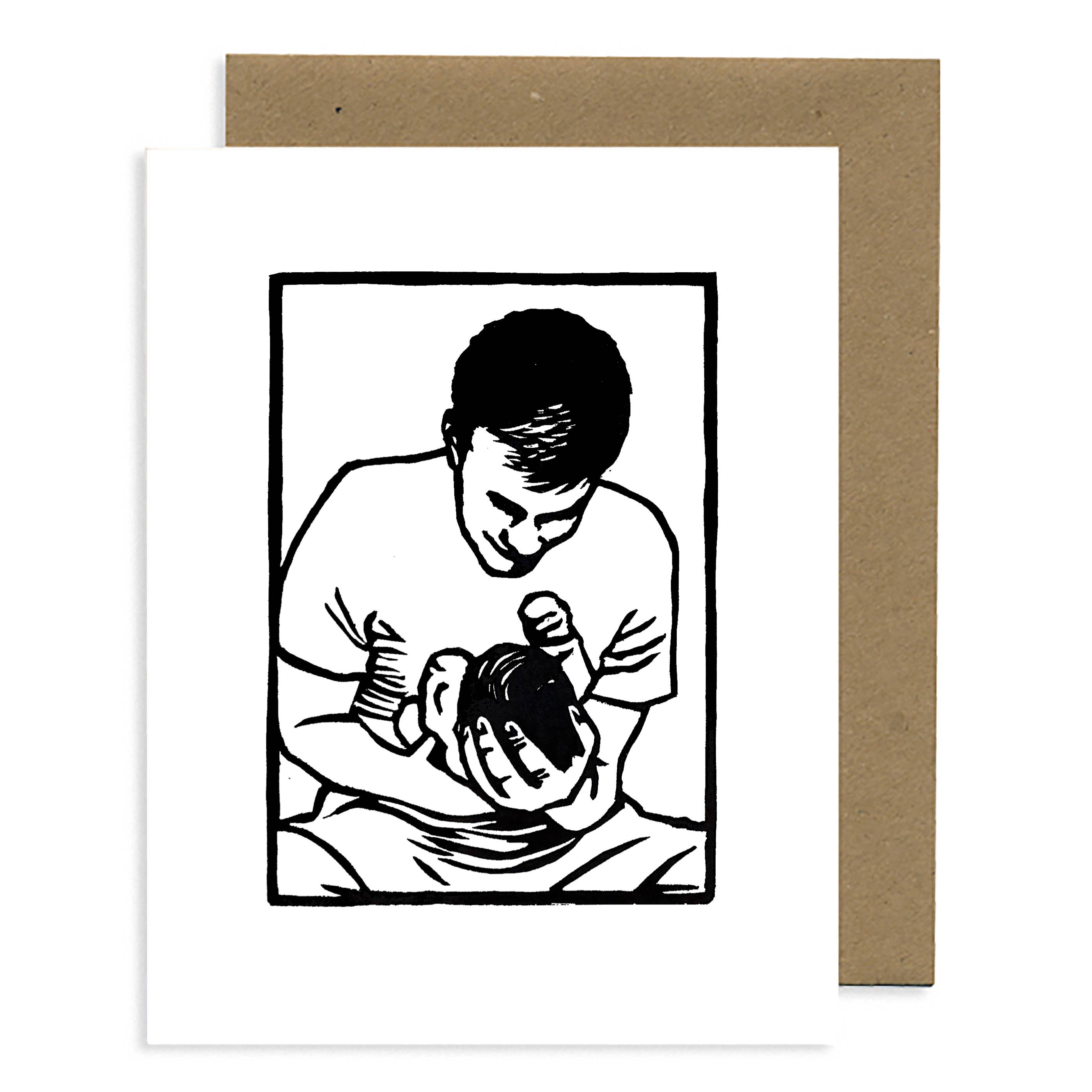 Man/Baby Hug Father's Day Card - DIGS