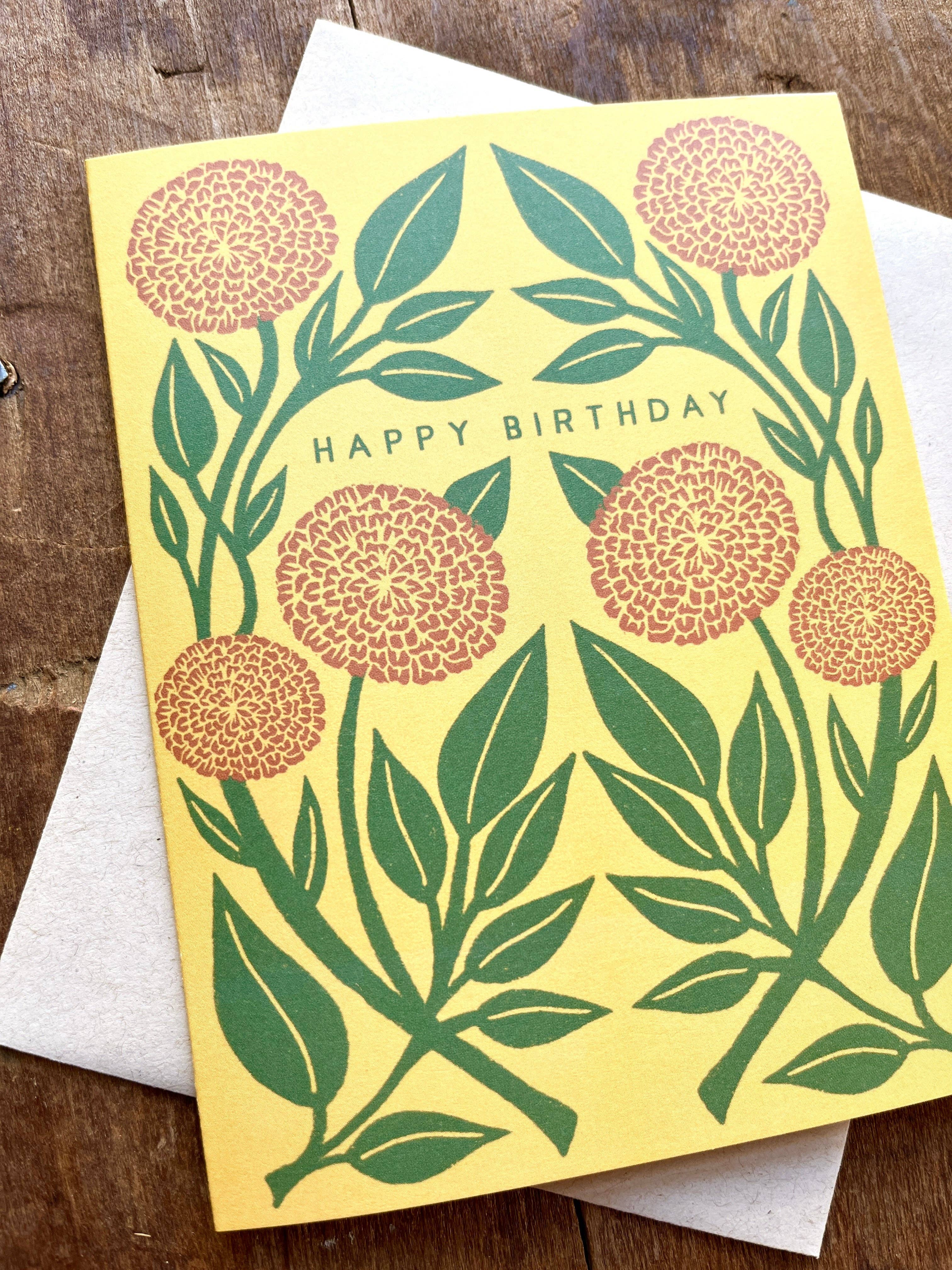 Marigolds Birthday Card - DIGS