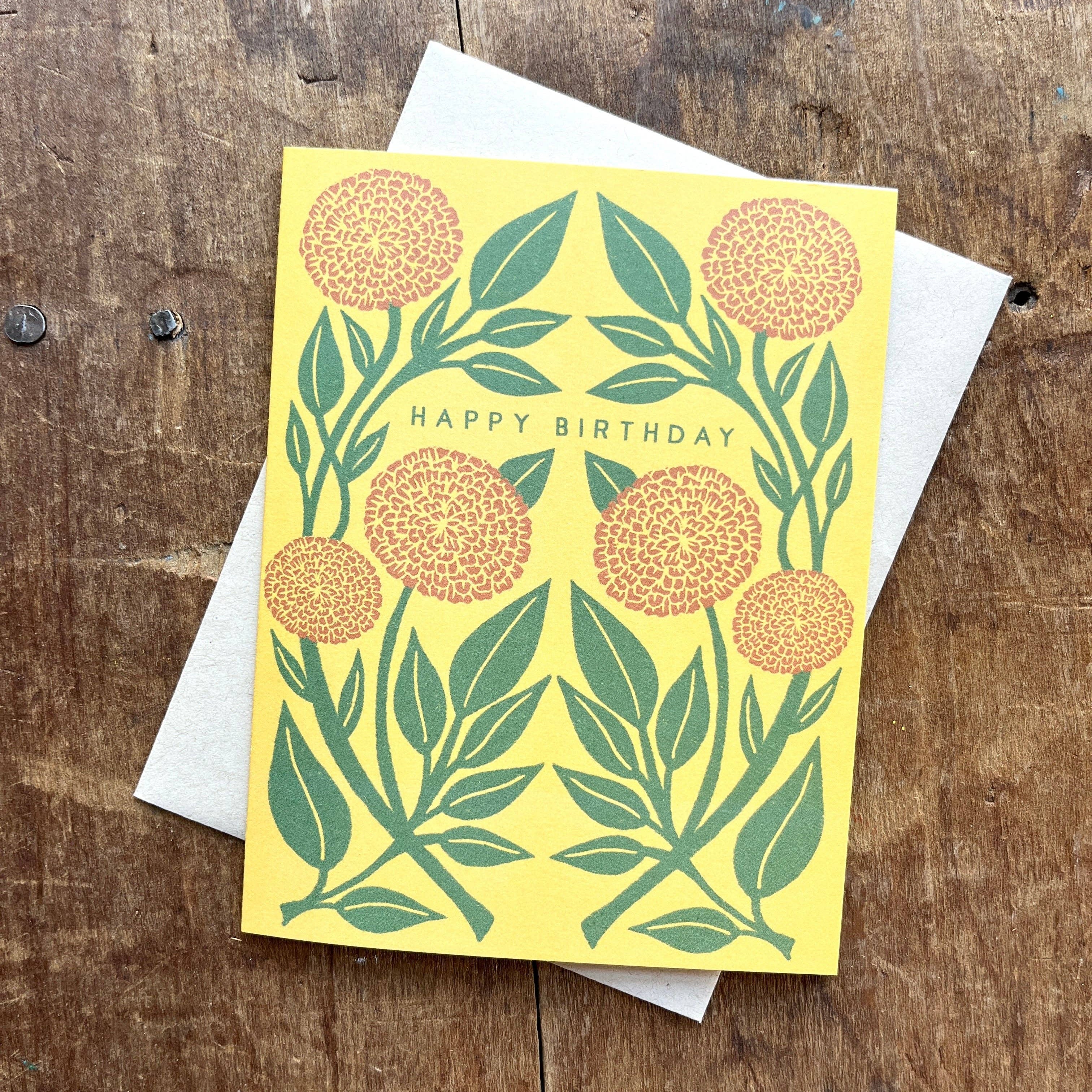 Marigolds Birthday Card - DIGS