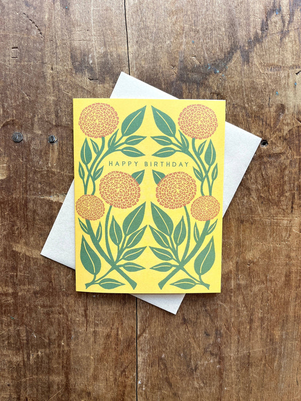 Marigolds Birthday Card - DIGS