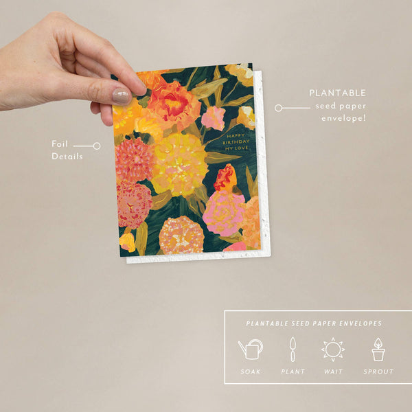 Marigolds Birthday Card - DIGS