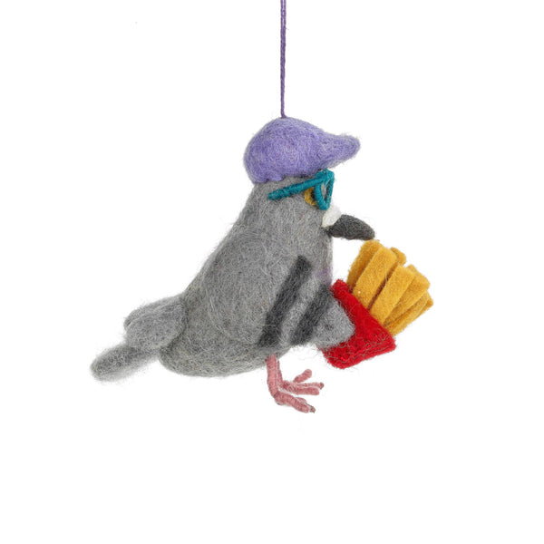 McPigeon French Fries Felt Ornament - DIGS