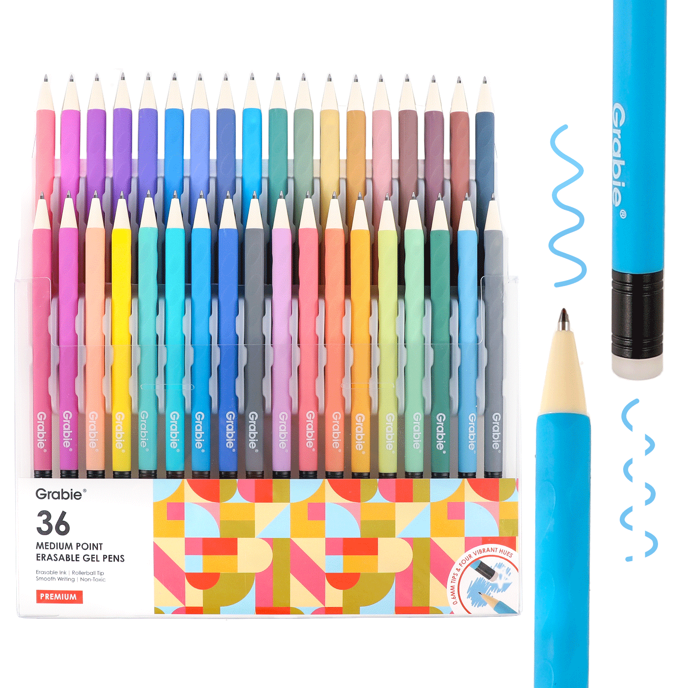 Medium Point Erasable Gel Pen Set: Set of 36 - DIGS