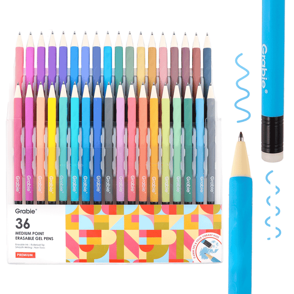 Medium Point Erasable Gel Pen Set: Set of 36 - DIGS
