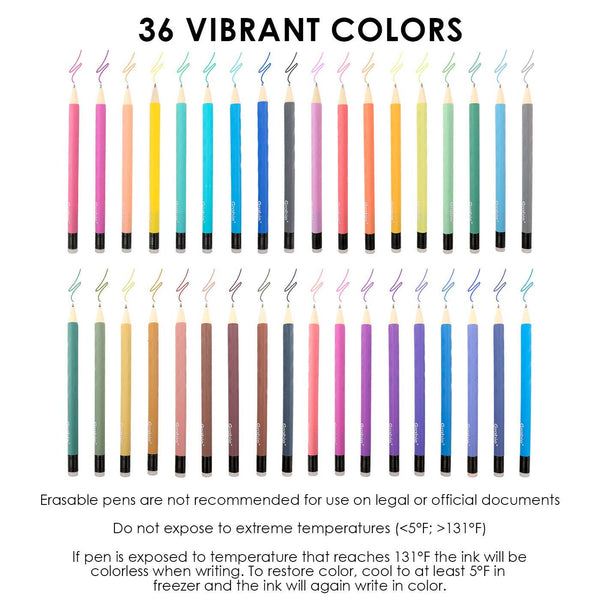 Medium Point Erasable Gel Pen Set: Set of 36 - DIGS