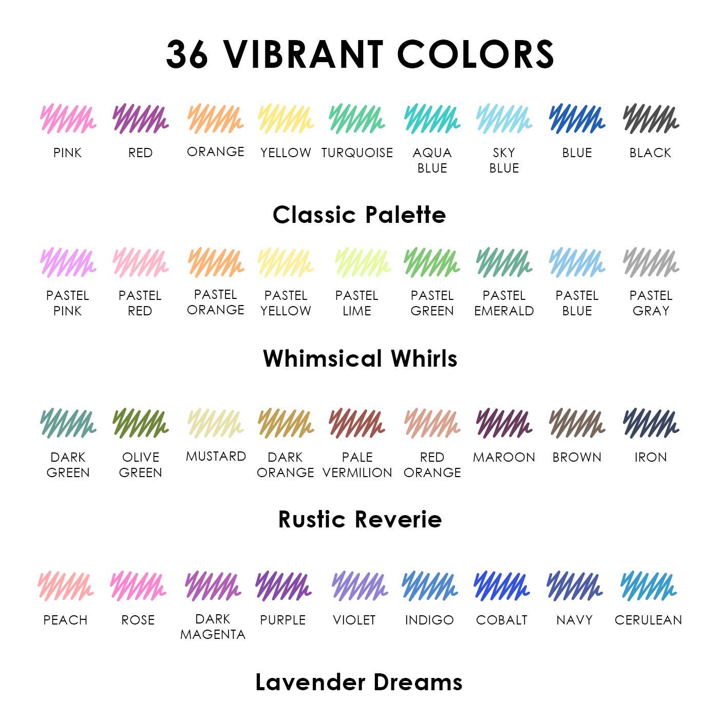 Medium Point Erasable Gel Pen Set: Set of 36 - DIGS