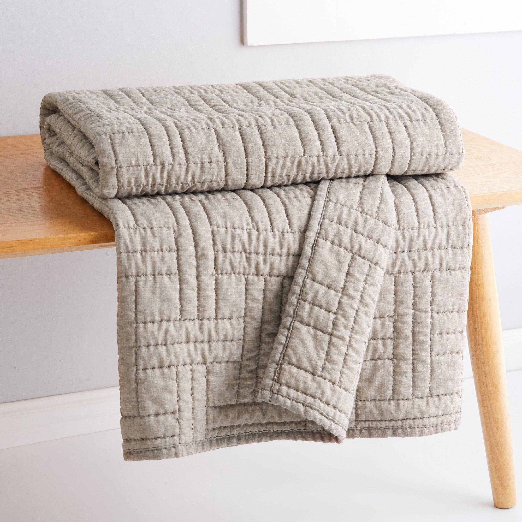 Melange Stitch Quilted Throw - DIGS