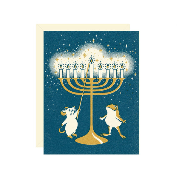 Menorah Lighting Hanukkah Card - DIGS