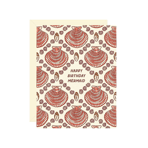 Mermaid Shell Birthday Card - DIGS