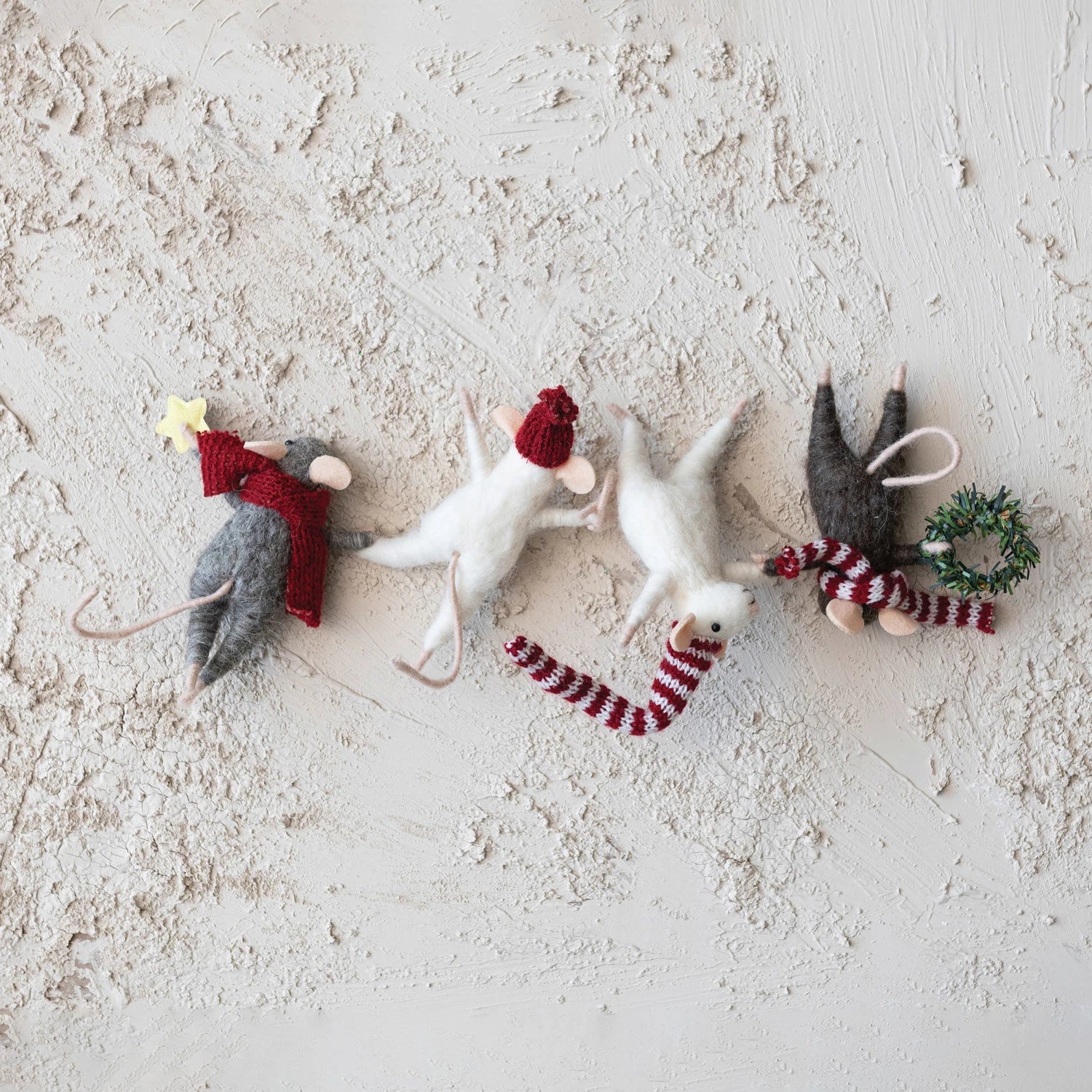 Mice in Scarfs & Hats Ornament - DIGS