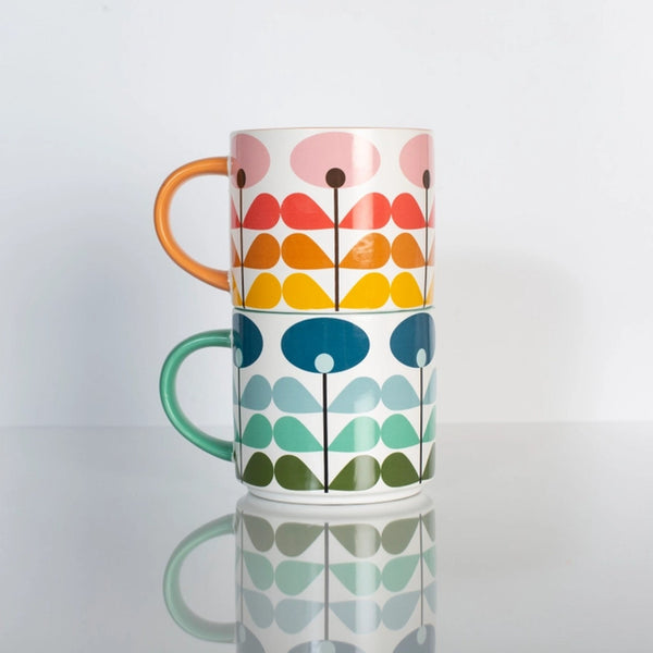 Mid - century Modern Blue Flower Mug - DIGS