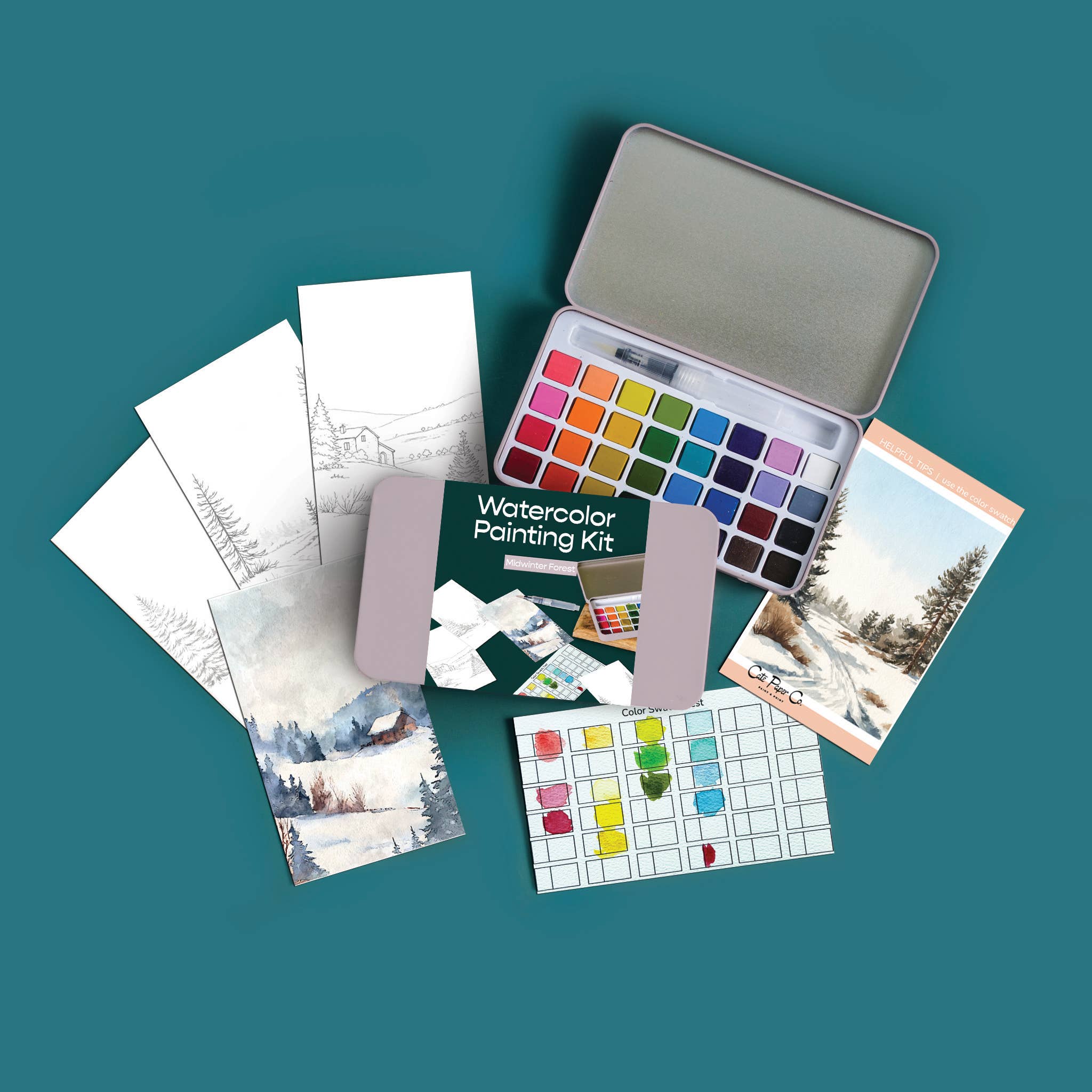 Midwinter Forest Watercolor Painting Kit - DIGS
