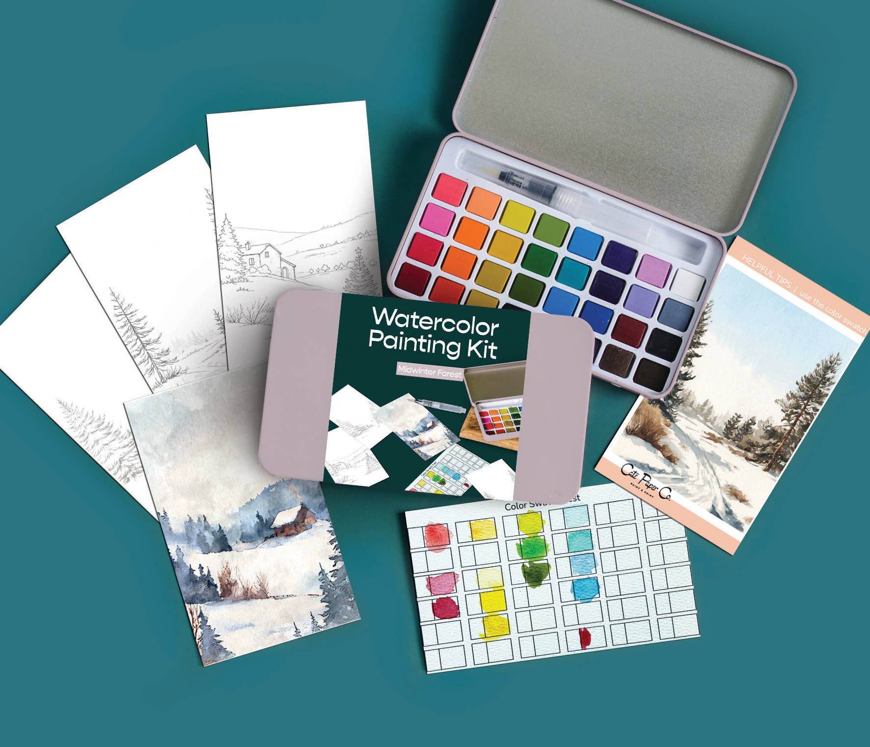 Midwinter Forest Watercolor Painting Kit - DIGS