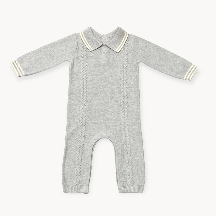 Milan Collar & Cable Knit Baby Jumpsuit - DIGS