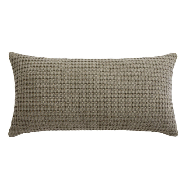 Mills Waffle Lumbar Pillow Taupe - DIGS