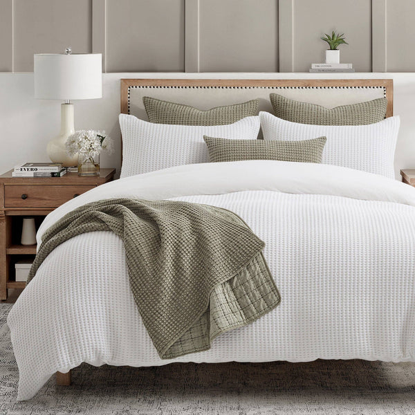 Mills Waffle Lumbar Pillow Taupe - DIGS