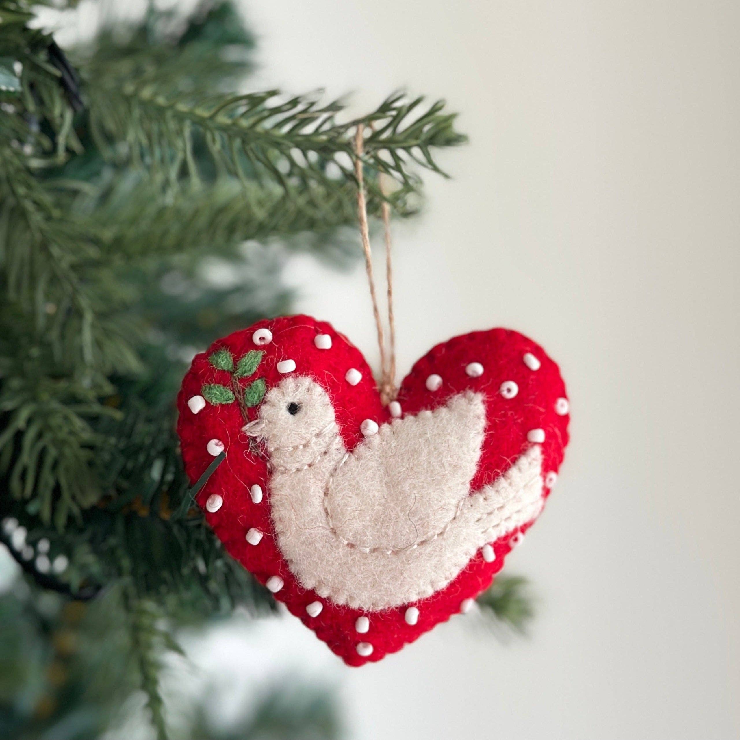 Mini Dove Heart Ornament - DIGS