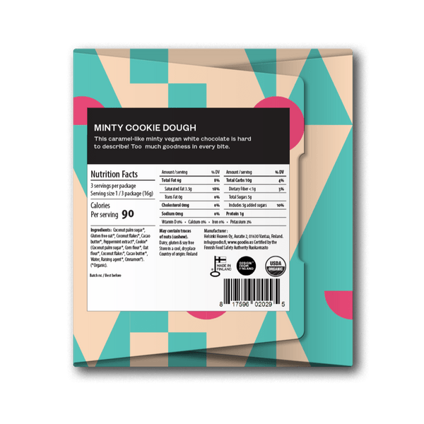 Minty Cookie Dough White Chocolate Bar - DIGS