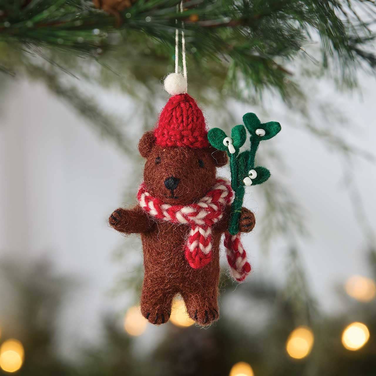 Mistletoe Bear Ornament - DIGS
