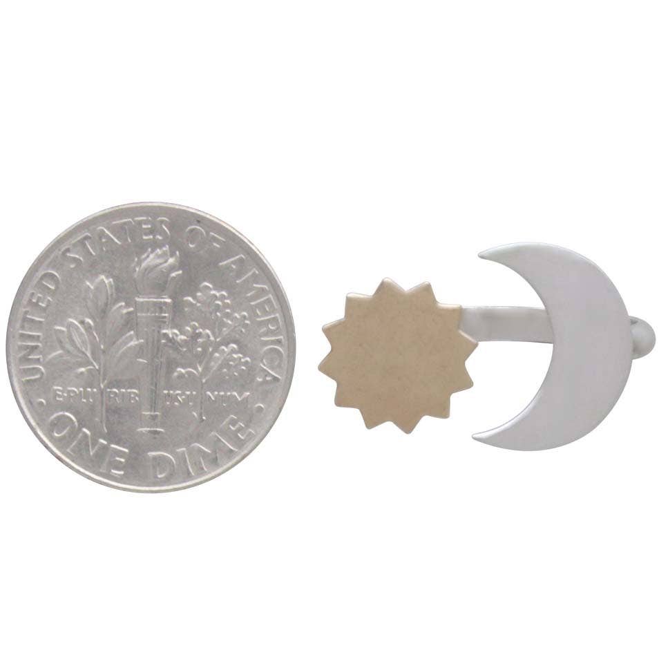 Mixed Metal Sun and Moon Adjustable Ring - DIGS