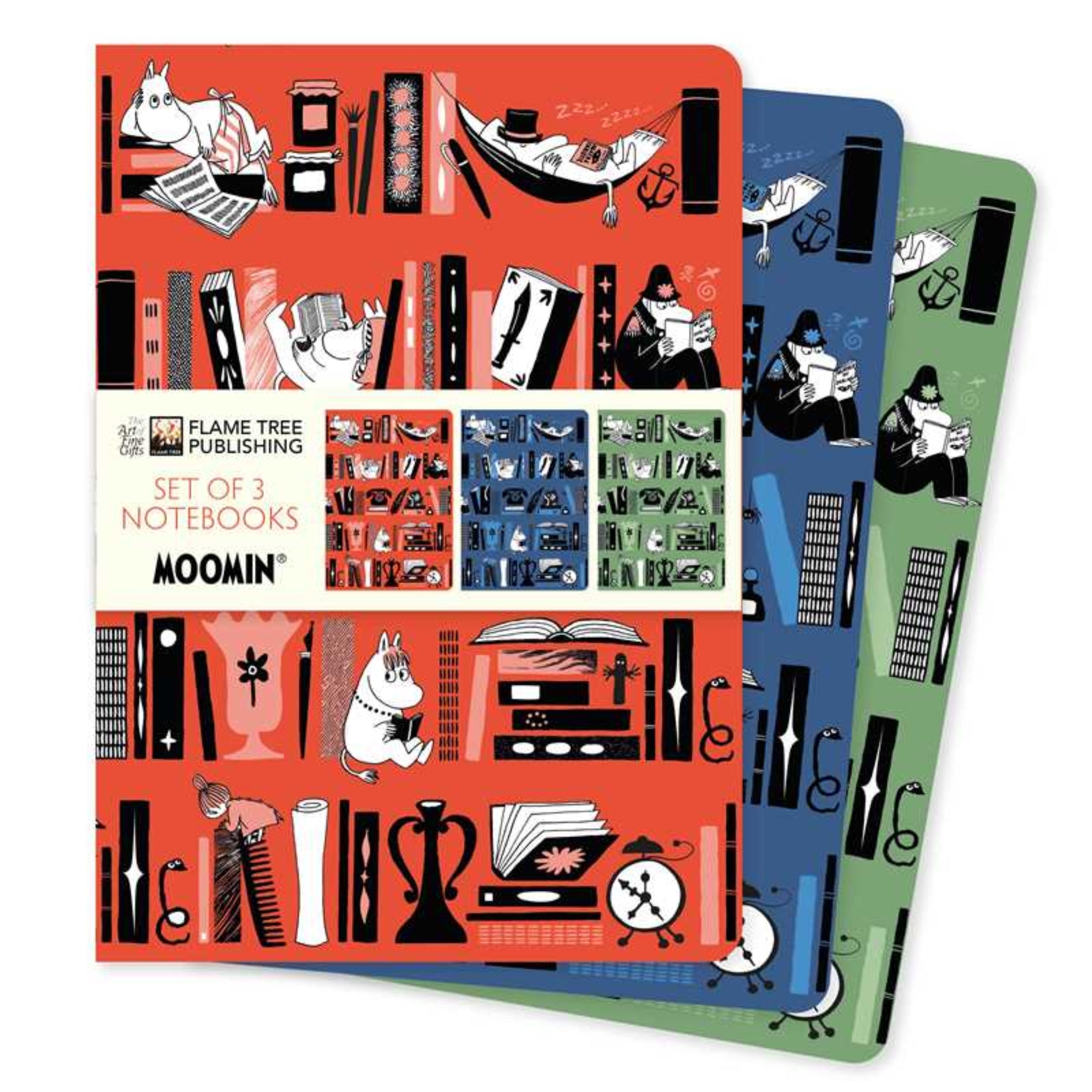 Moomin Bookshelves Set of 3 Standard Notebooks - DIGS