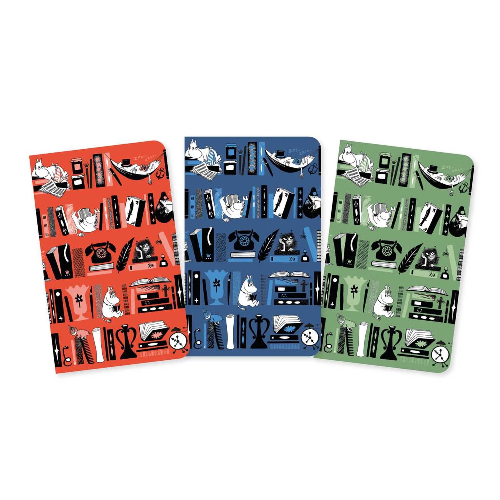 Moomin Bookshelves Set of 3 Mini Notebooks