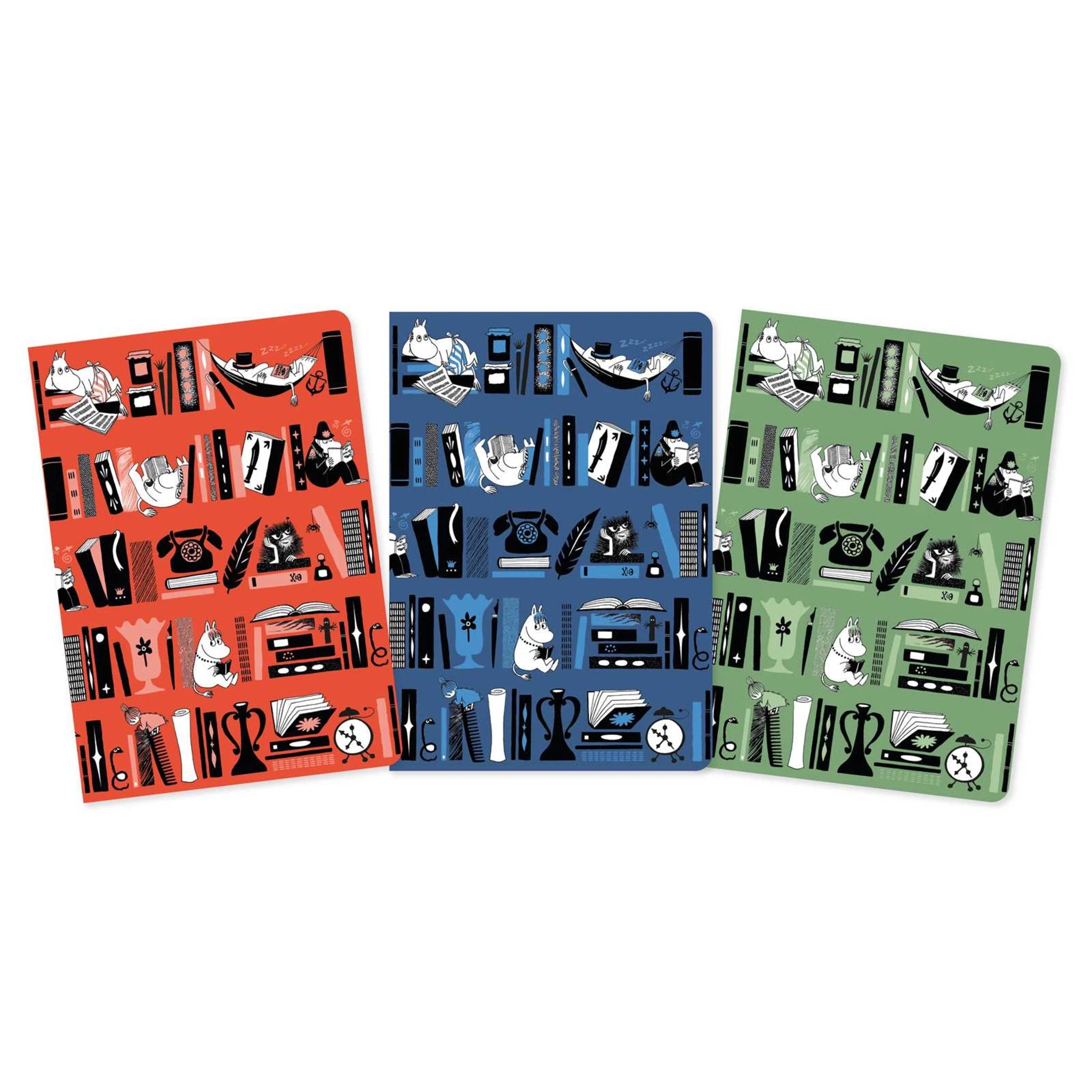 Moomin Bookshelves Set of 3 Standard Notebooks