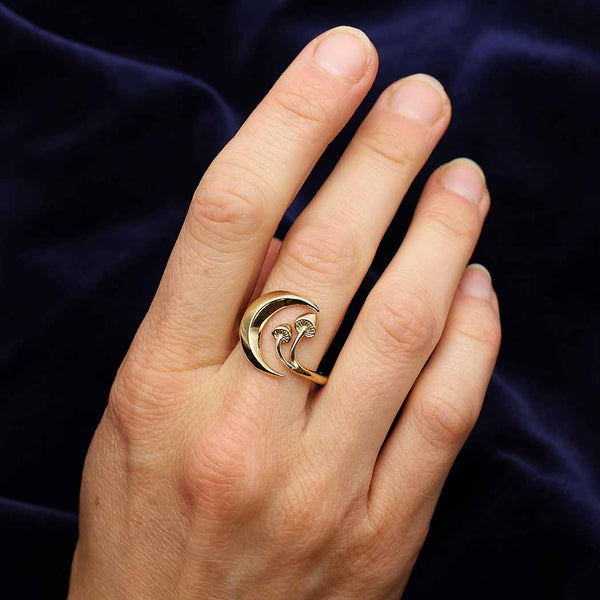 Moon and Mushroom Adjustable Ring - DIGS