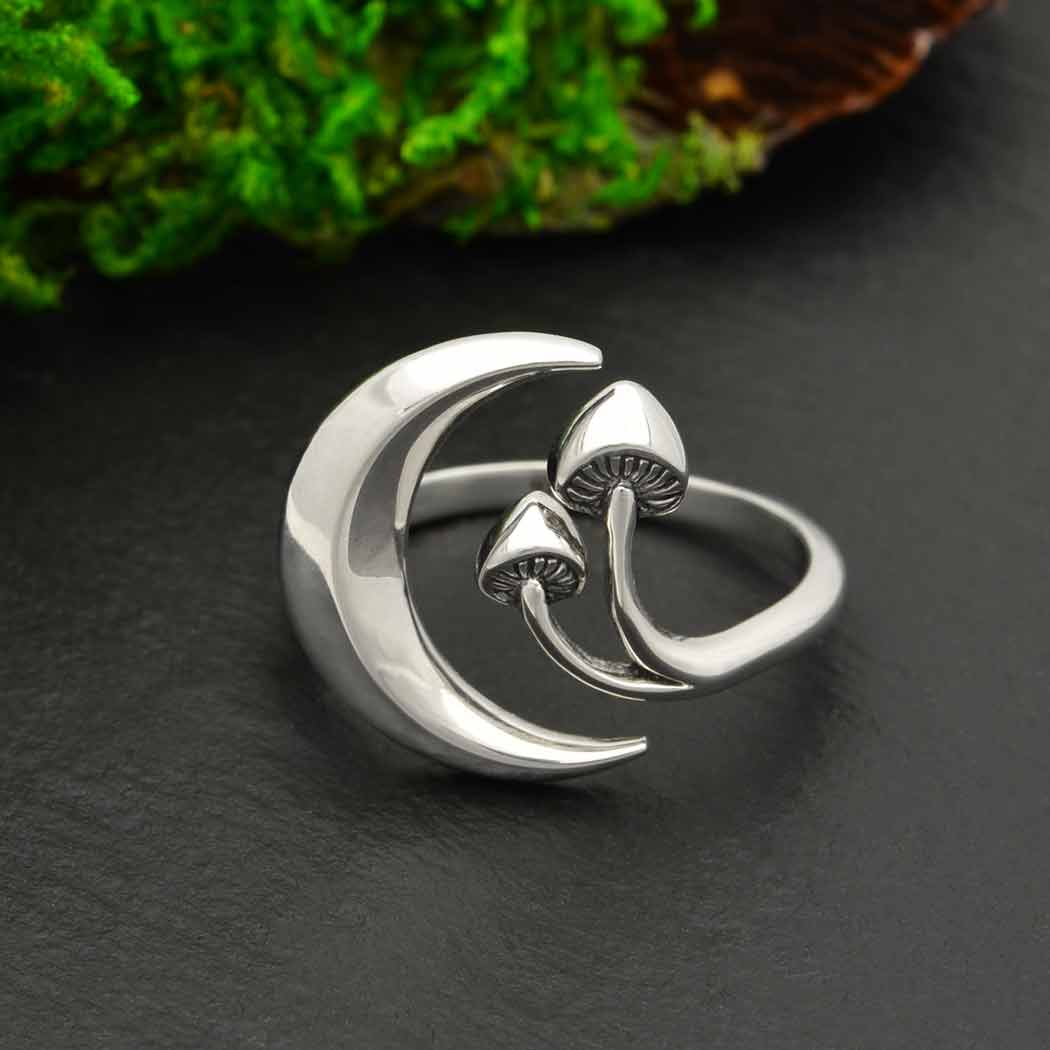 Moon and Mushroom Adjustable Ring - DIGS