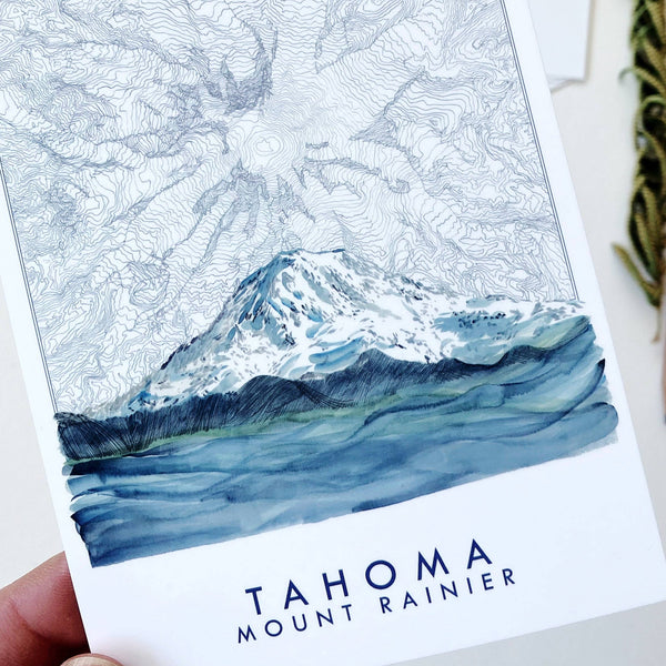 Mount Rainier Topo Map Postcard - DIGS