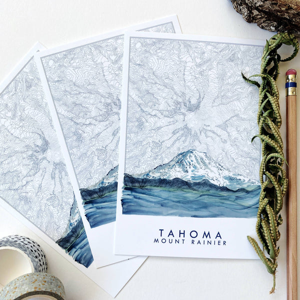 Mount Rainier Topo Map Postcard - DIGS