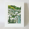 Mountain Waterfall Matted Art Print - DIGS