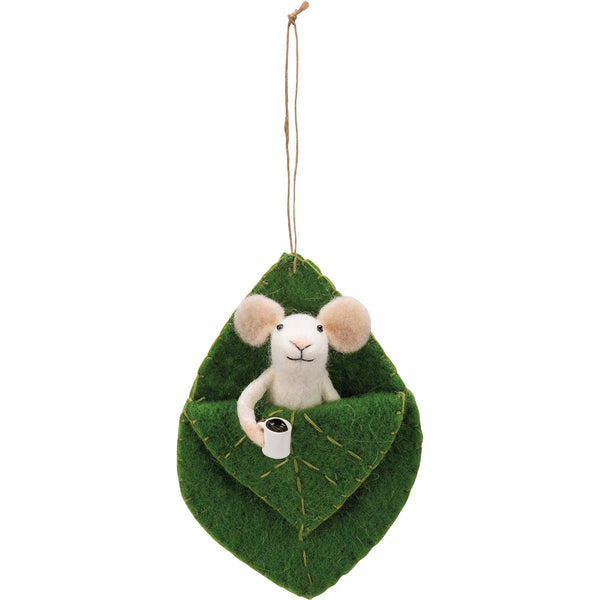 Mouse In Leaf Ornament - DIGS